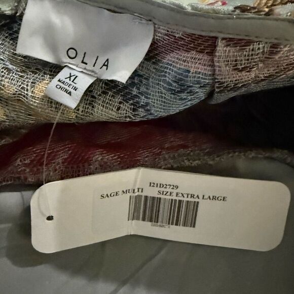 OLIA Sage multi midi floral open back tie dress size large - Picture 8 of 8